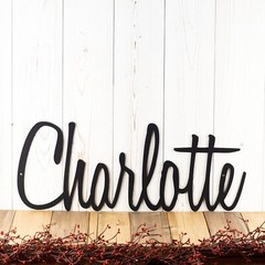 Personalized Script Metal First or Last Name Word Wall Art, Custom Newborn Baby