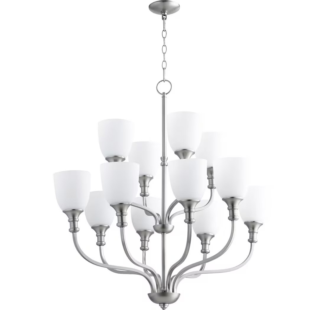 Quorum 6811-12-65 Richmond 34" 12-Light Chandelier in Satin Nickel gallery
