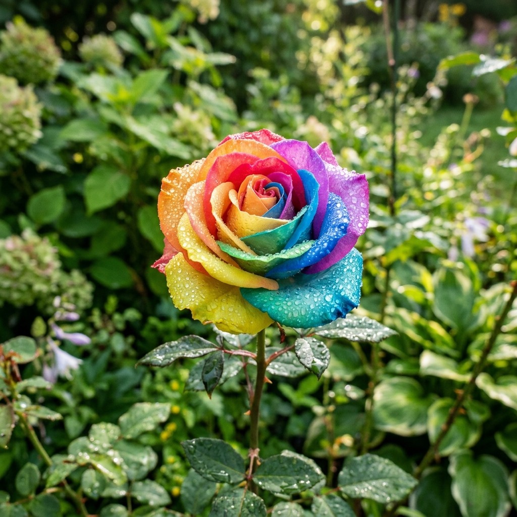 50 carefully packed Rainbow Rose Seeds - Beautiful Garden Flowers for Planting gallery