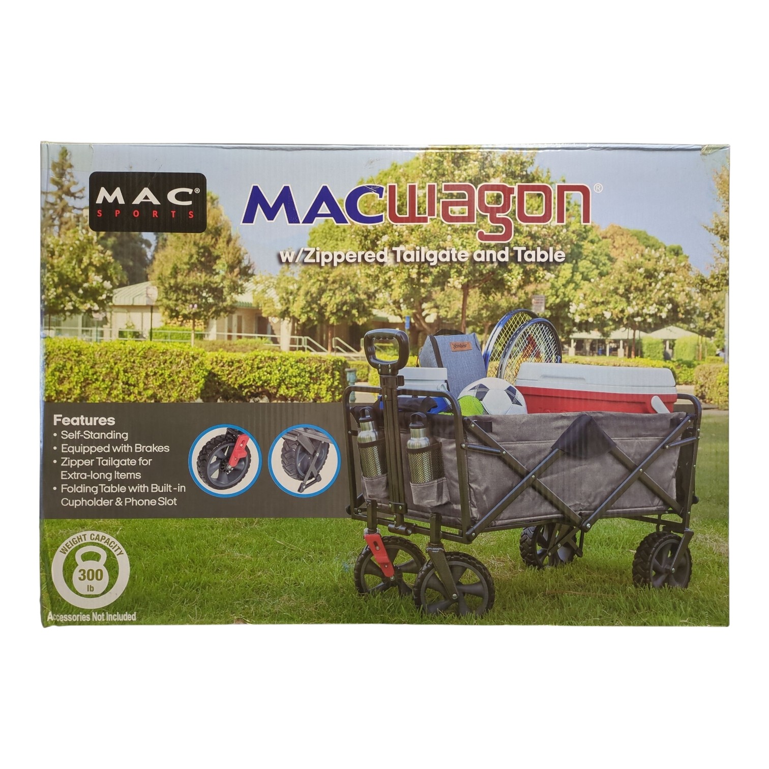 Mac Sports MacWagon with Zippered Tailgate and Table, Grey gallery