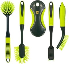 5Pcs Scrub Brush Set Long Handle Cleaning Brushes with Bristles and Comfort Grip
