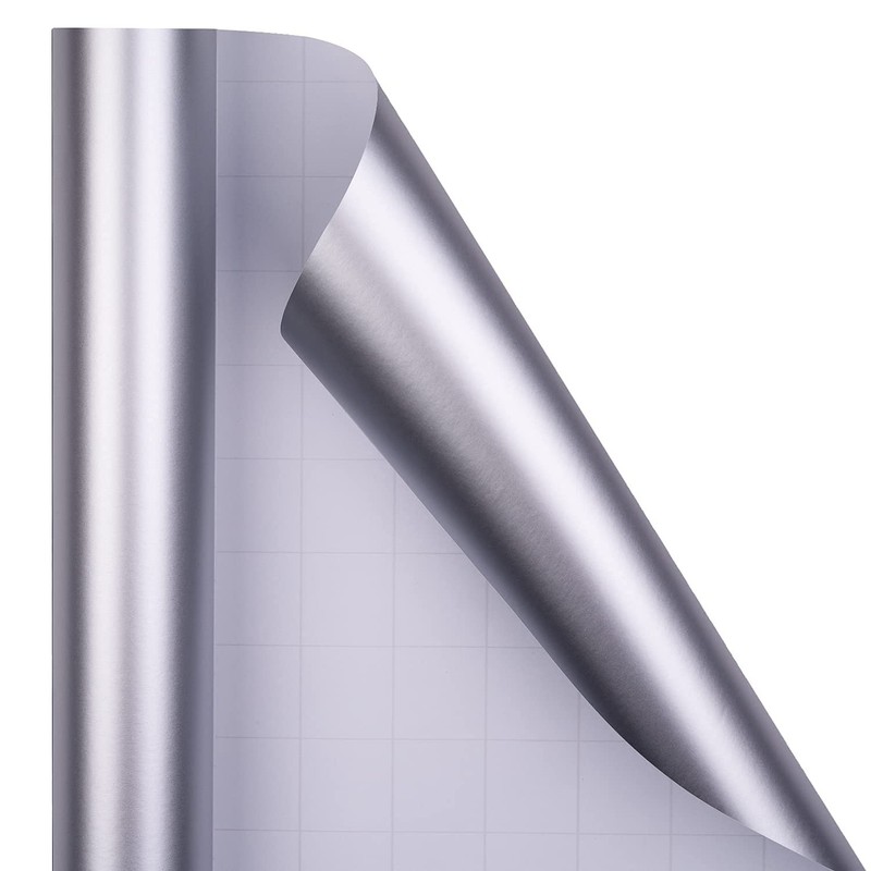 RUSPEPA Wedding Silver Wrapping Paper - Solid Color 17" x 32.8', gallery