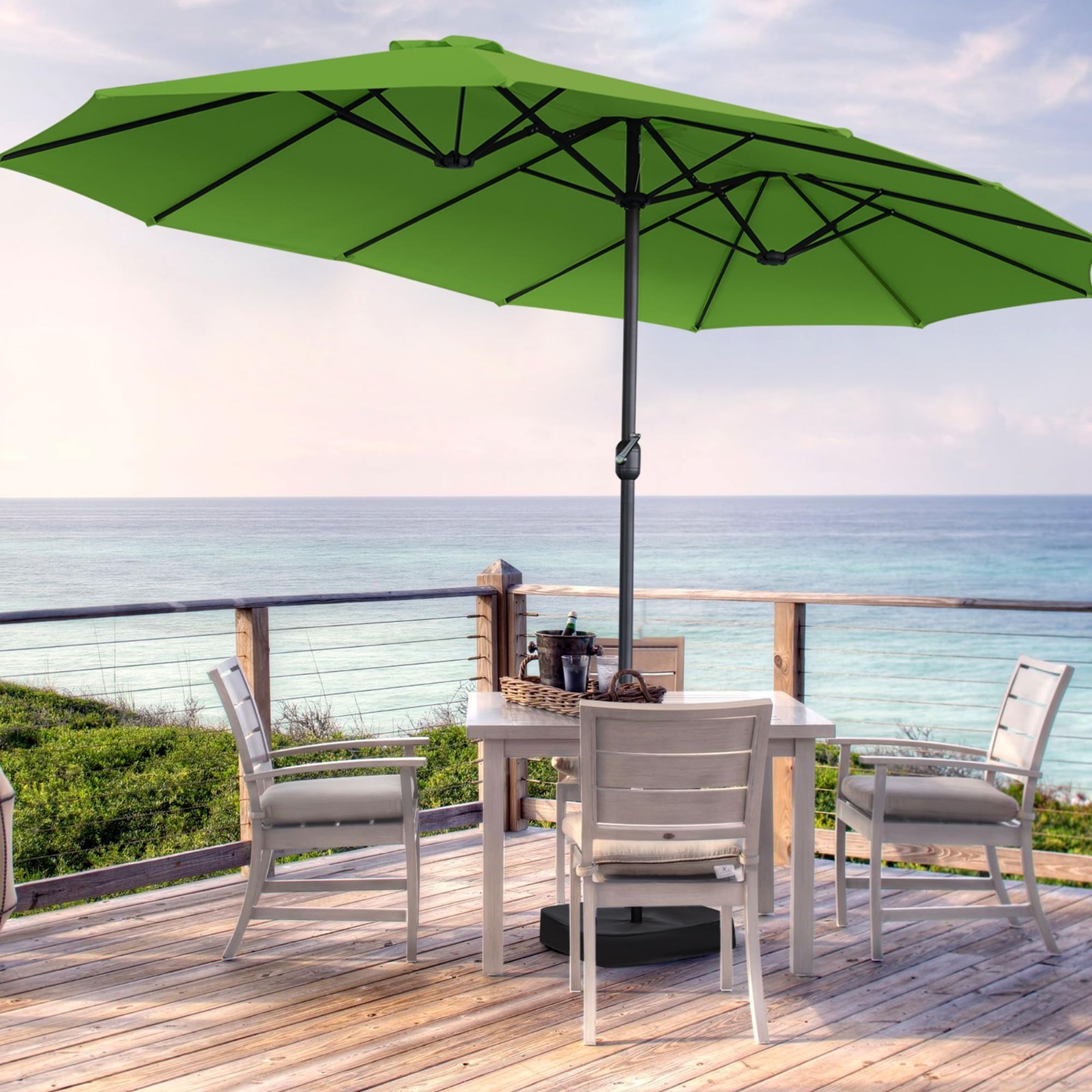 12 Ribs 15ft Double-Sided Patio Umbrella Canopy Replacement - Frame Not Included gallery