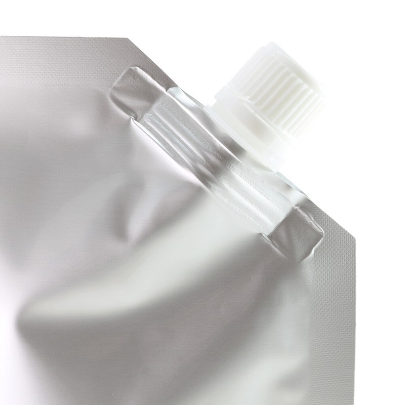 100-1500ML Silver Drinking Pouch with Corner Pouring Cap Liquid Beverage Bags gallery
