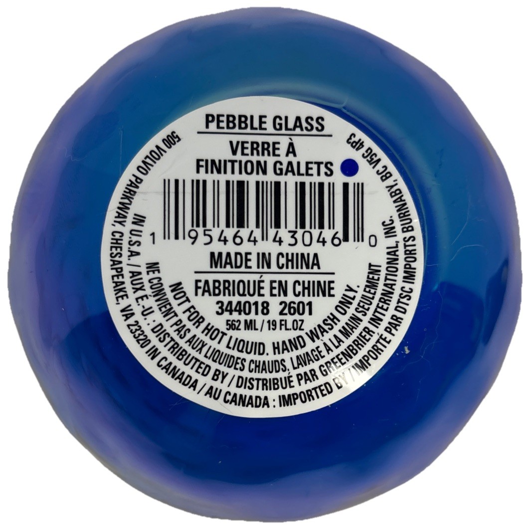 1 - 19oz—Clear Plastic W Blue Tint Pebble 5” Tumbler—NEW—SHIPS IN 24 HOURS— gallery