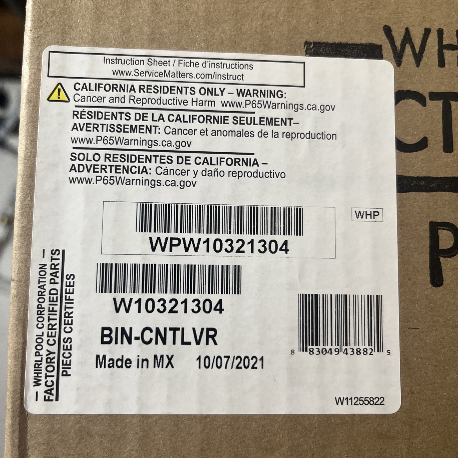 New OEM W10321304 Bin Compatible with Whirlpool Refrigerator gallery