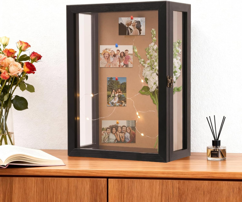 Black 11x15 Inch Deep Shadow Box Frame Wall Mounted Depth 5 In. Display Case New gallery