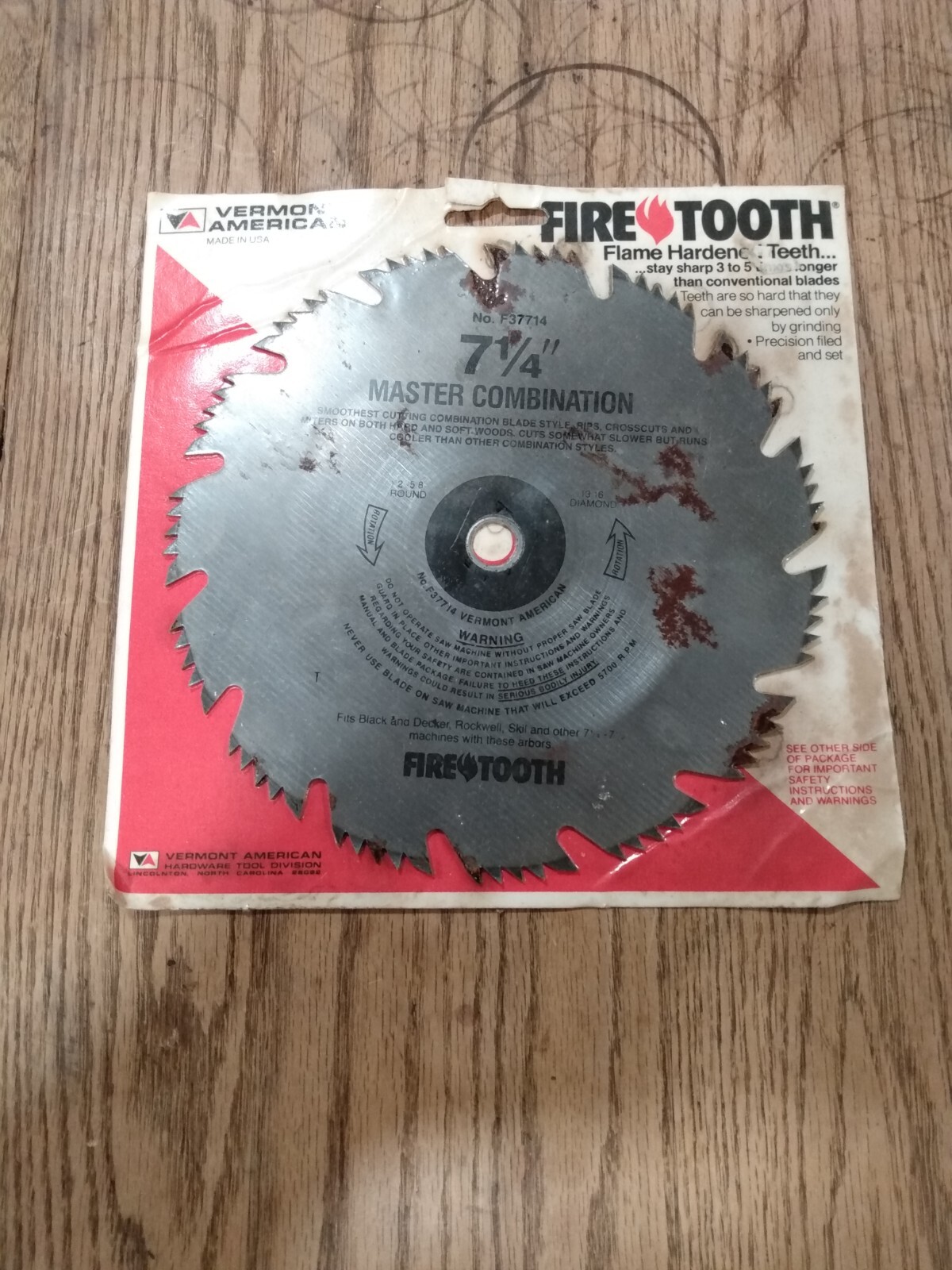 7 1/4" 75 TOOTH MASTER COMBINATION FIREPROOF STEEL CIRCULAR SAW BLADE gallery