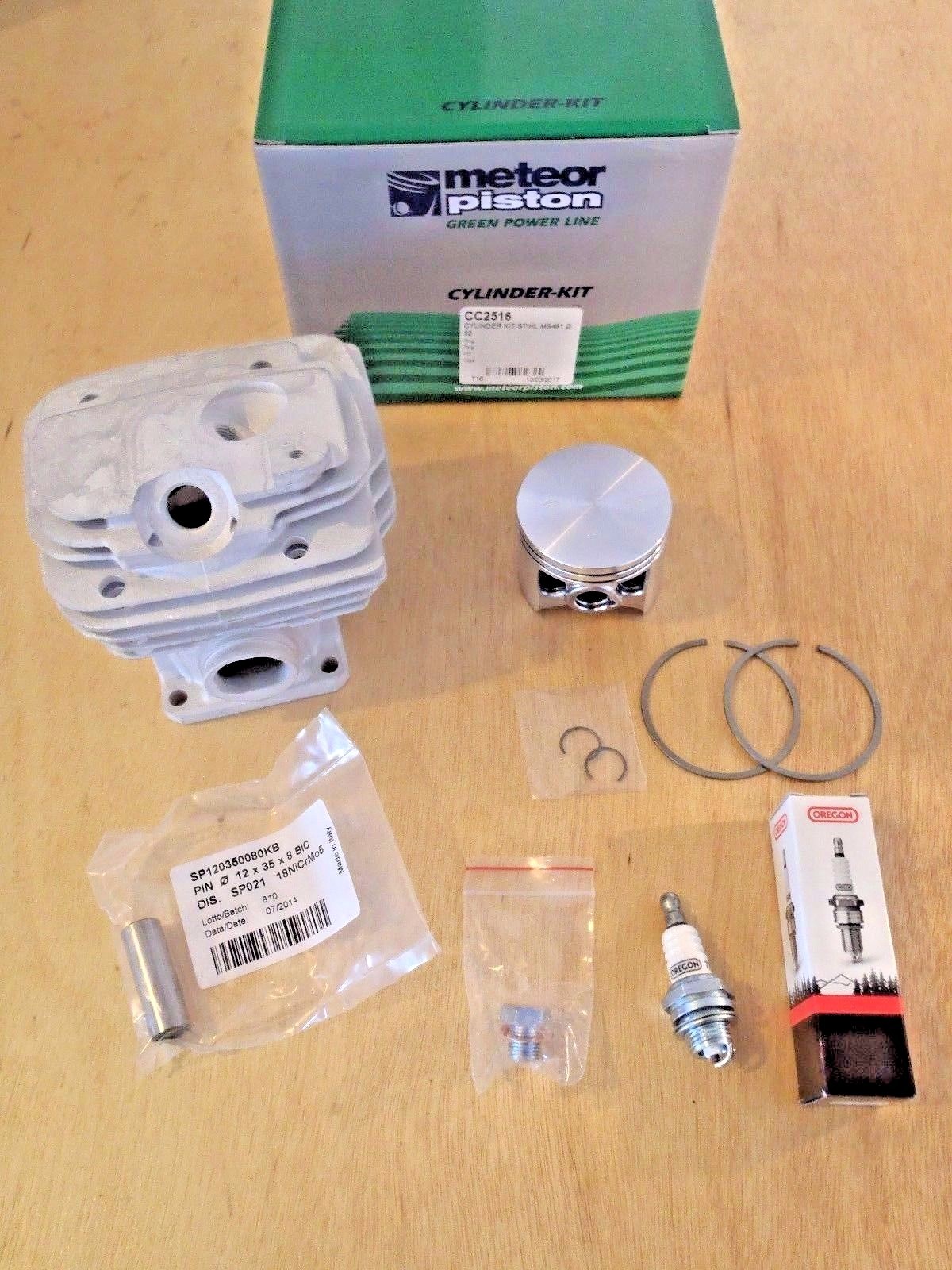 Meteor cylinder piston kit for Stihl MS461 52mm Nikasil Italy 1128 020 1250 gallery