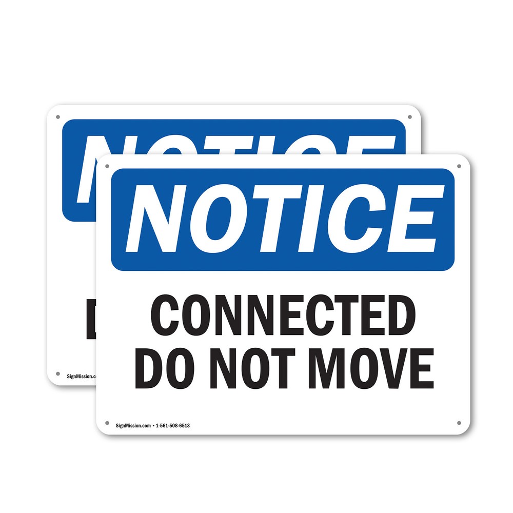 (2 Pack) Connected Do Not Move OSHA Notice Sign Decal Metal Plastic