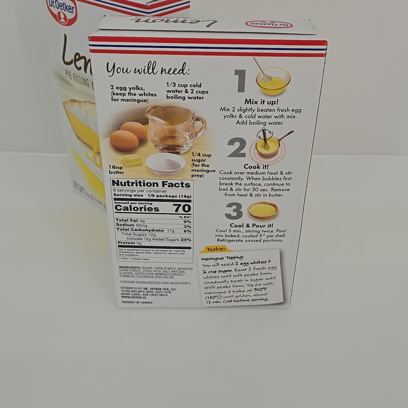 2x Dr. Oetker Pie Filling & Dessert Mix Lemon 5.8 oz exp 11/2027 gallery