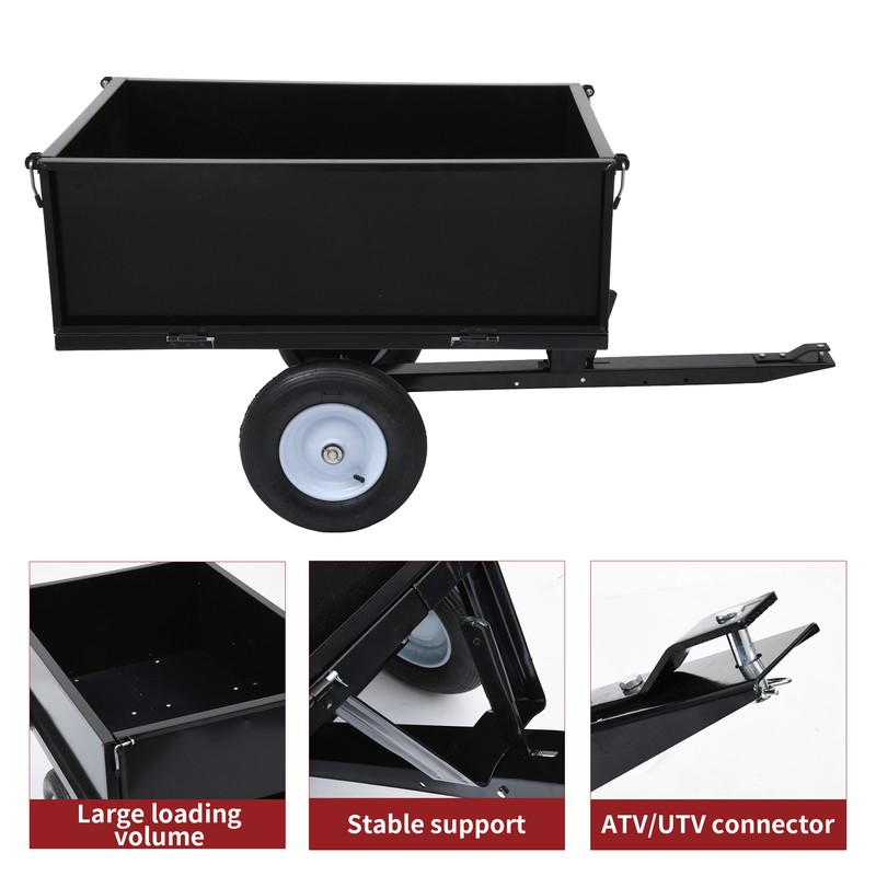 Lawn Dump Cart: Optimized for Towing Behind Lawn Tractor 500 LBS Capacity Steel gallery