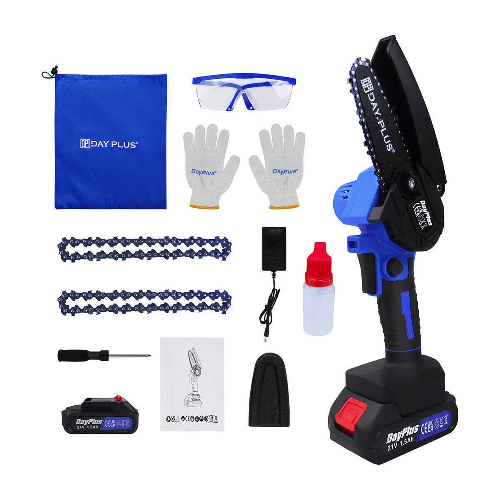 6'' Mini Handheld Electric Chainsaw Cordless Chain Saw Wood Cutter Rechargeable