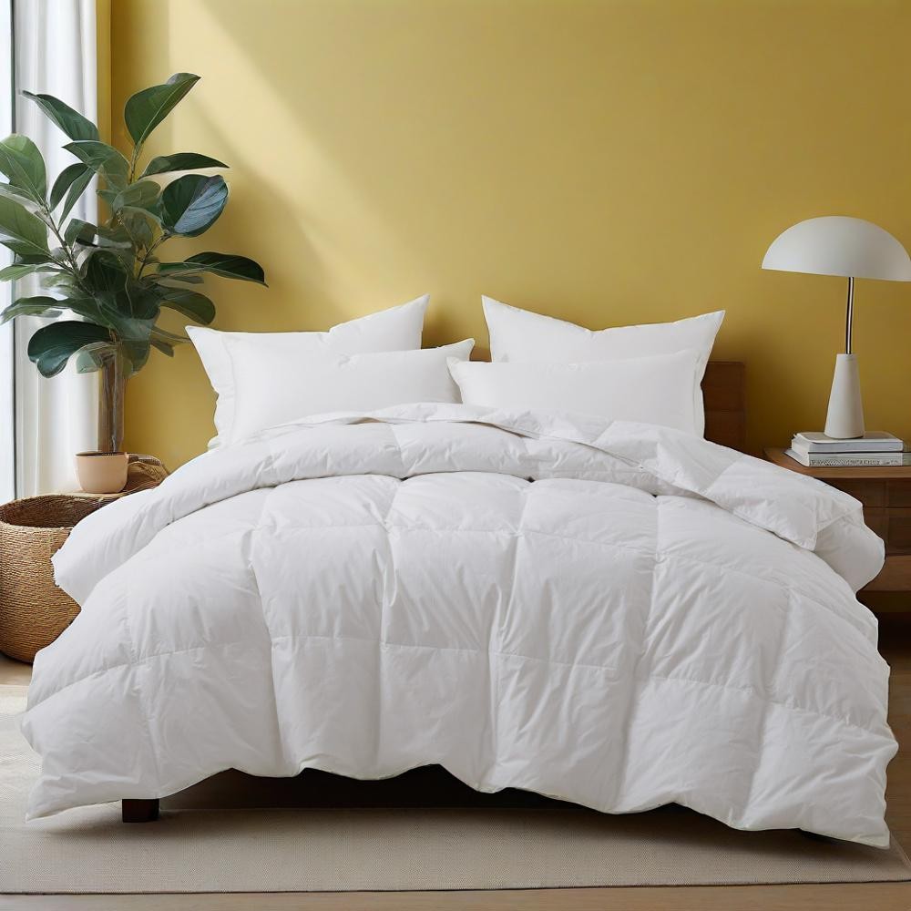 Goose Feather Fiber Comforter, 100% Cotton Cover King or Queen Bed Blanket gallery