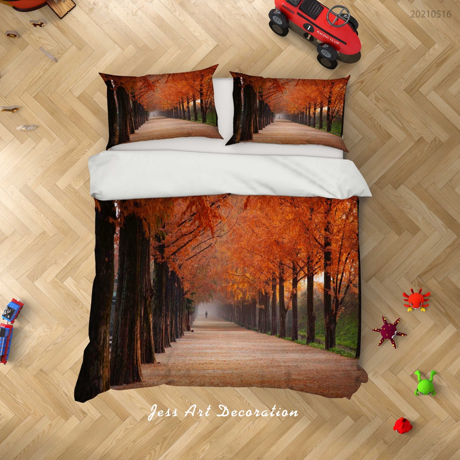 3D Forest Path Autumn Scenery Quilt Cover Set Bedding Sets Pillowcases gallery
