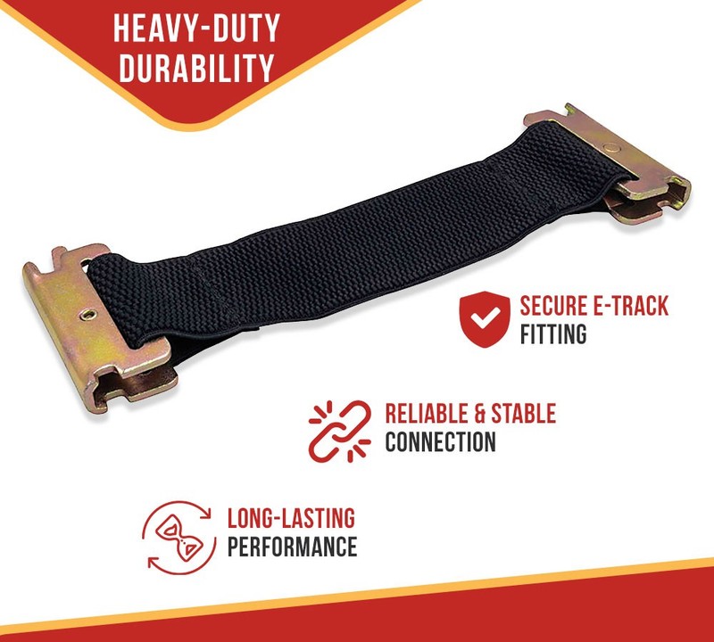8Pcs E-Track Bungee Tie-Down Straps 2" Black Bungee Straps E-Track Accessories gallery