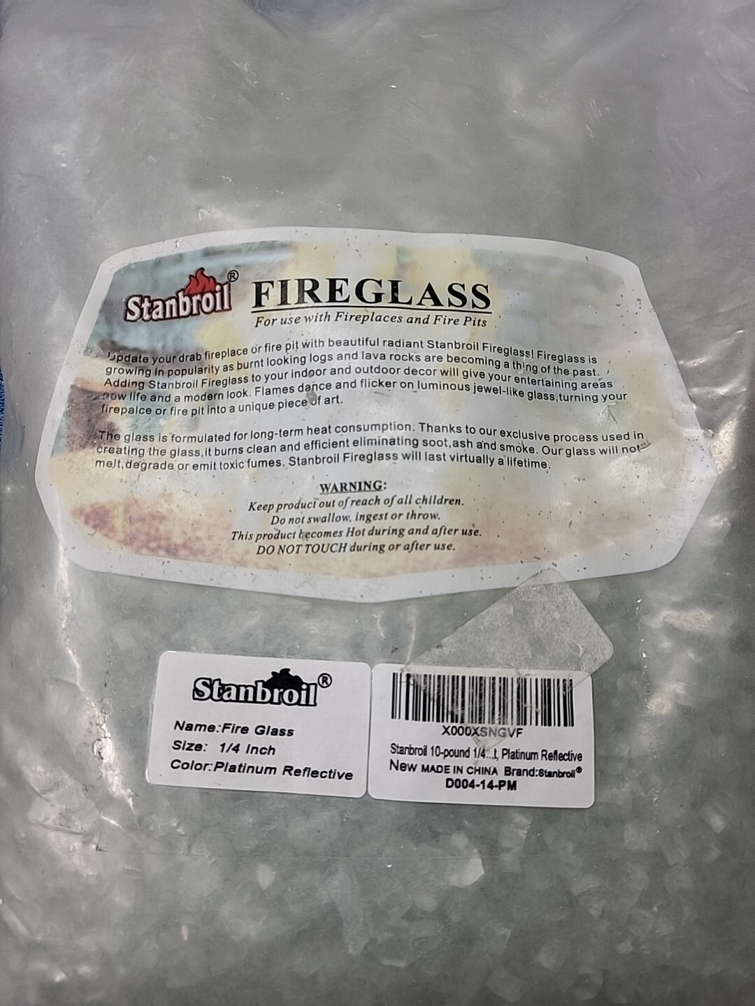Stanbroil Platinum 1/4" Reflective Fireglass 9 Lbs 13oz Fireplace Fire Pits gallery