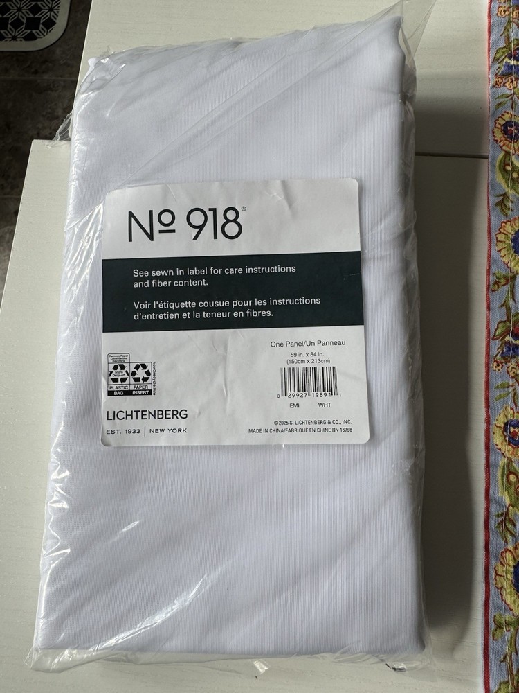 14 Total! NIB-No 918 Single Panel White Sheer Drape 59” X 84”