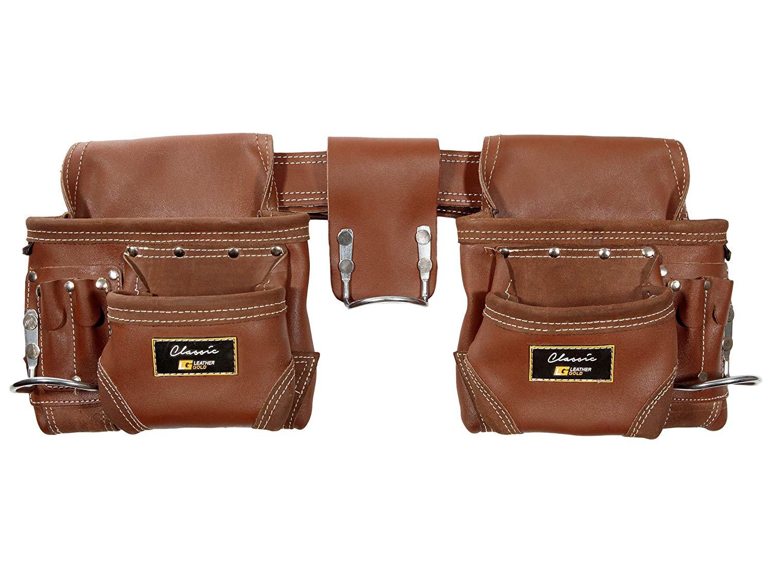 LEATHER GOLD Genuine Finished Leather Framer’s adjustable Rig, Tool Belt 3450 gallery