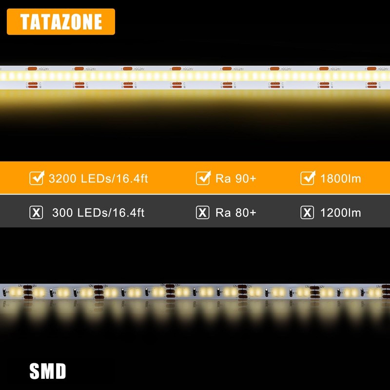 9.84ft Tunable White Smart COB Led Strip Light Kit, CCT 2700K-6500K Bright CO... gallery