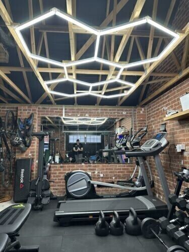 5 Grid LED Hexagonal Garage Light DIY Ceiling Light for Warehouse Workshops Gyms gallery