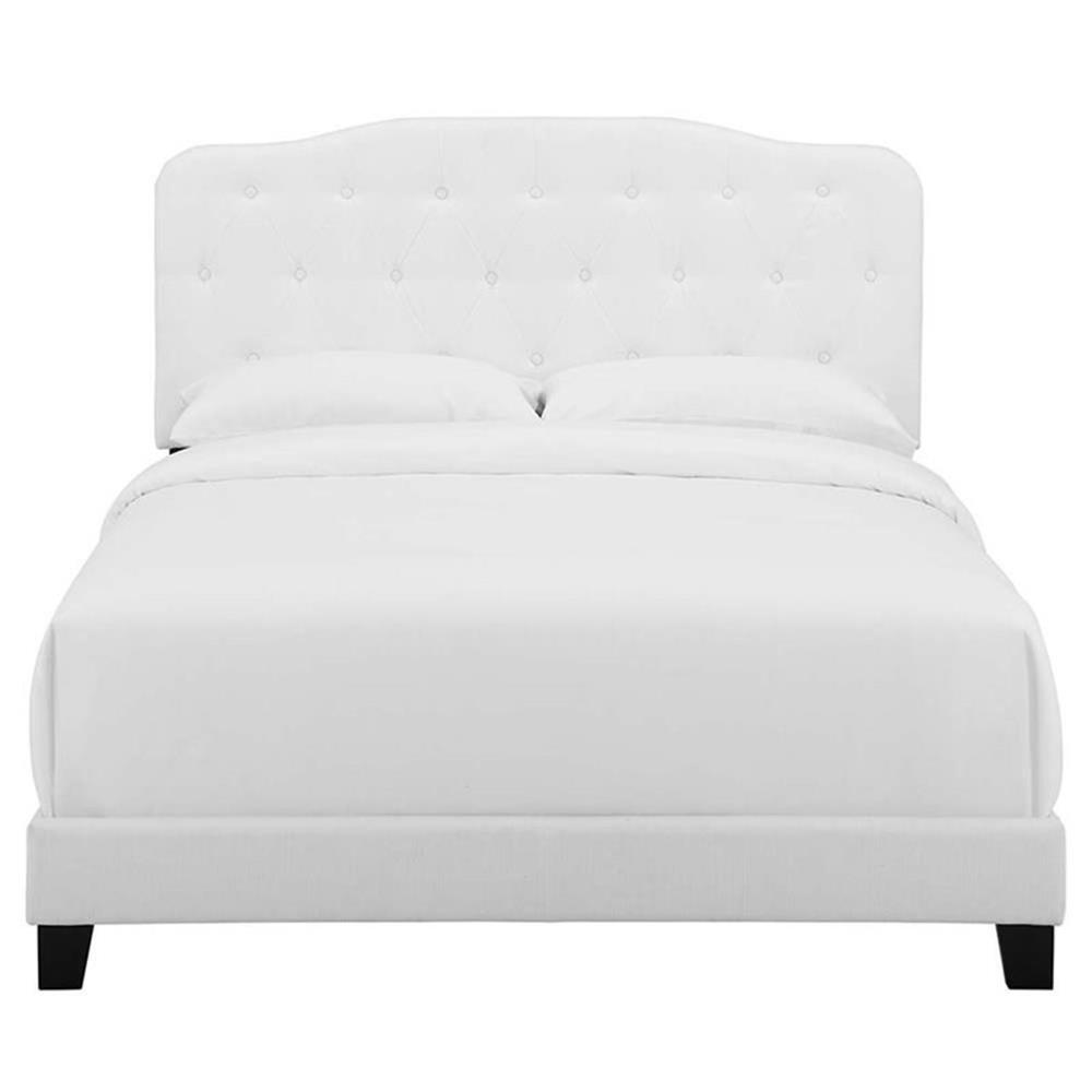 Modway Amelia King Upholstered Polyester Fabric Bed in White Finish gallery