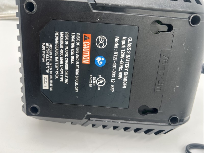 Hyper Tough 20V Volt Lithium-Ion Battery Charger HT21-401-003-12 & 20V BATTERY gallery