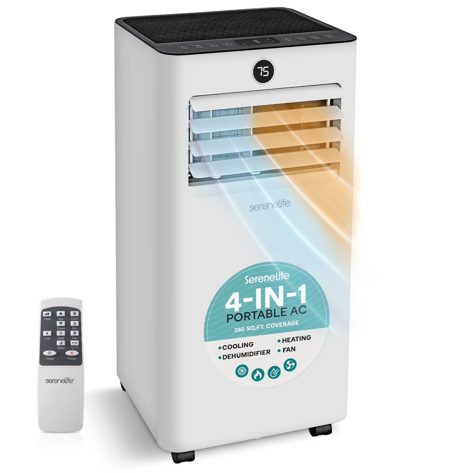 Serenelife Portable Air Conditioner & Heater - 8000 BTU (ASHRAE) Compact (White) gallery