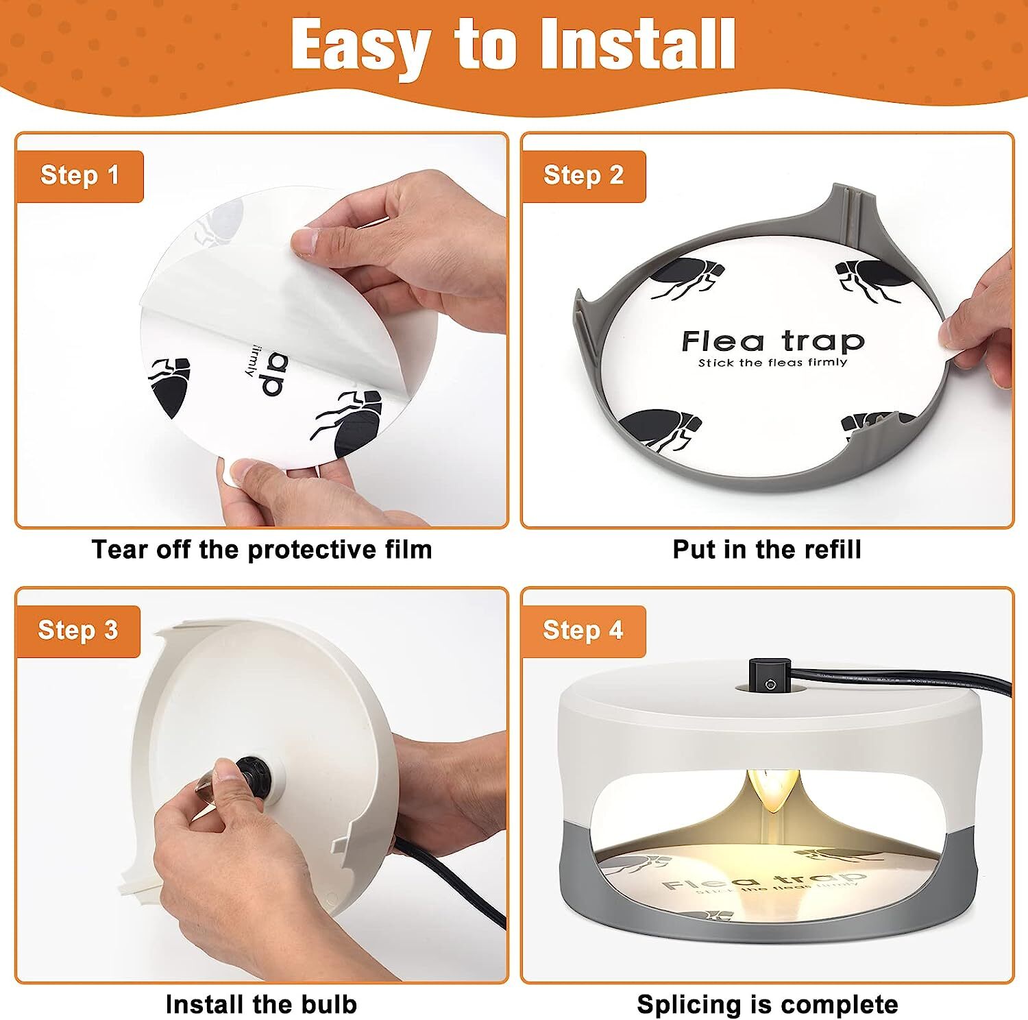 Flea Bed Bug Trap Odorless Cleaner and Flea Killer Trap Pad Sticky Dome 2 Packs gallery