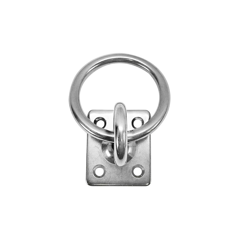 Stainless Steel 304 Square Swivel Pad Eye Plate W Ring 3/16" Welded Formed 250LB gallery