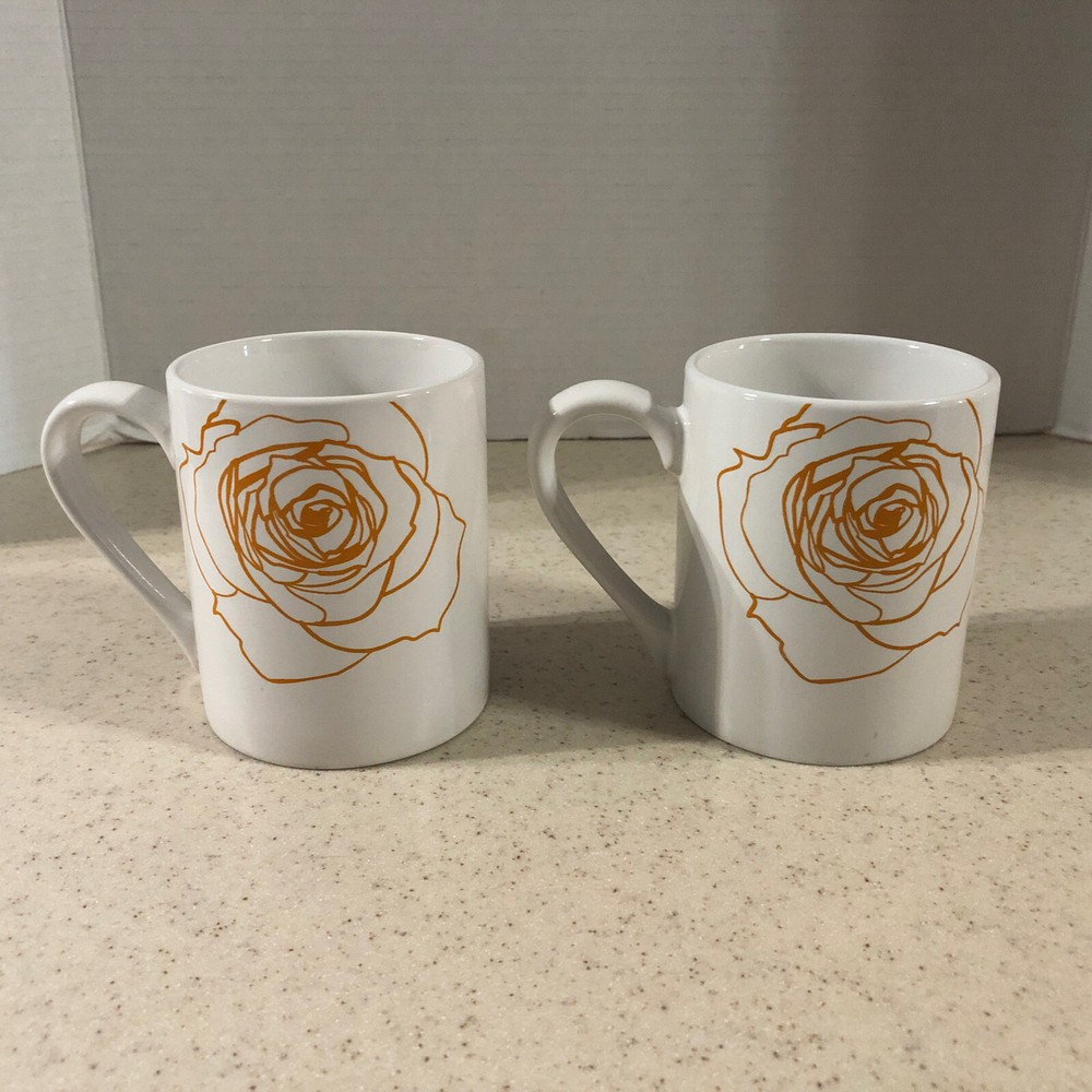 CORELLE COORDINATES " SOLEIL ROSE " STONEWARE COFFEE MUG'S SET OF 2