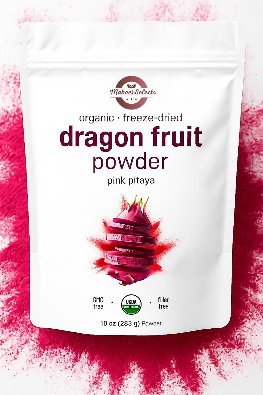 Organic Red Dragon Fruit Powder, Freeze-Dried Pitaya, Vegan Superfood, No Sugar gallery