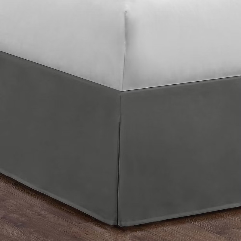 Magic Skirt Tailored Bedskirt Polyester Plain Weave All Ages 15" Drop Gray gallery