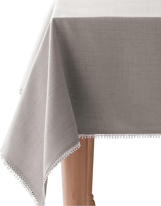 French Perle Solid Tablecloth Periwinkle 60" W x 84" L gallery