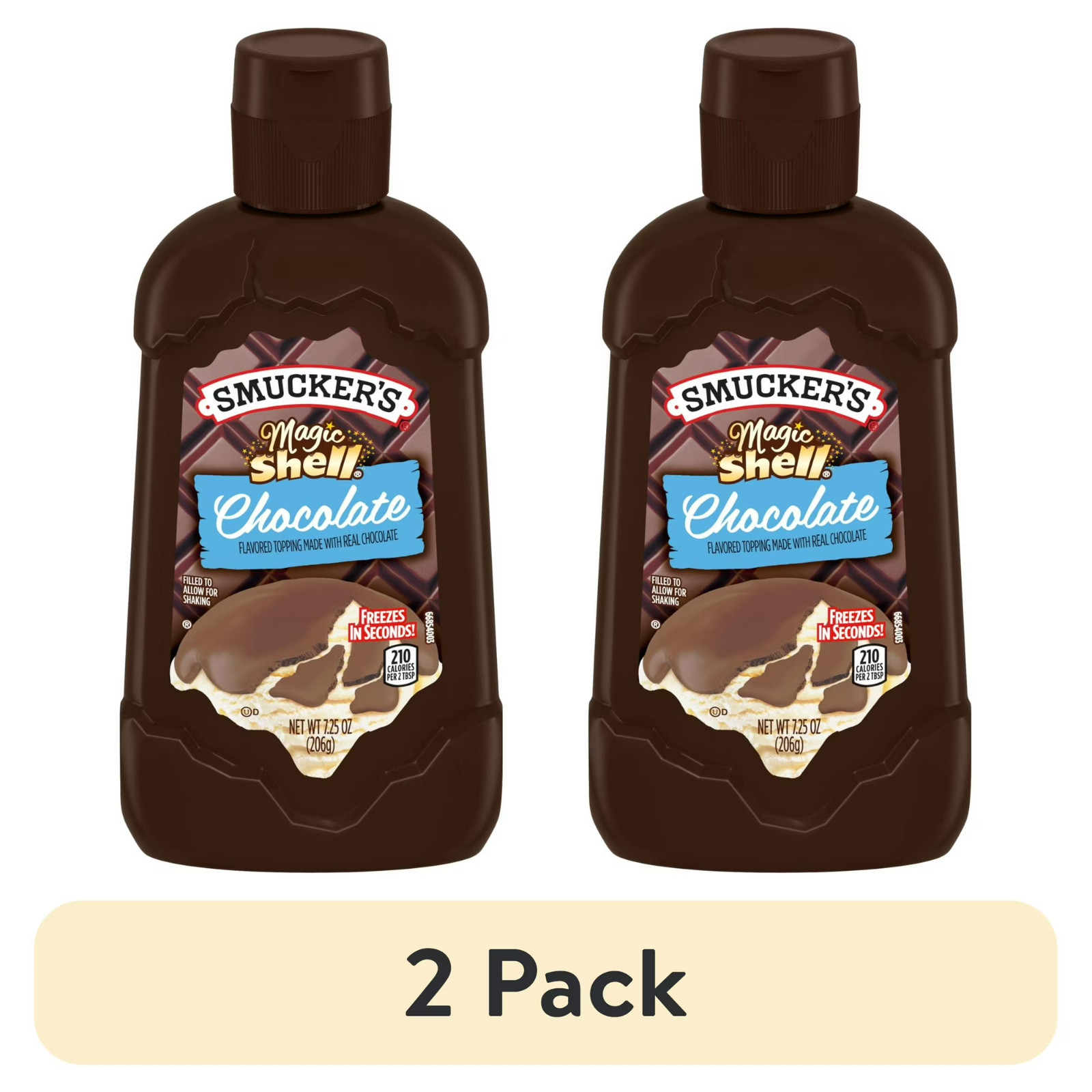 2 Pack Smucker's Magic Shell Chocolate Topping 7.25 oz Ice Cream Dessert Sauce gallery