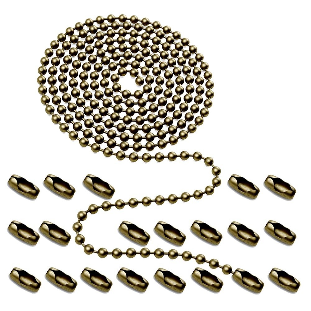 Ceiling Fan Pull Chain, 160" Rustproof 3mm Beaded Ball Pull Chain Extension w...