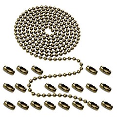 Ceiling Fan Pull Chain, 160″ Rustproof 3mm Beaded Ball Pull Chain Extension w…