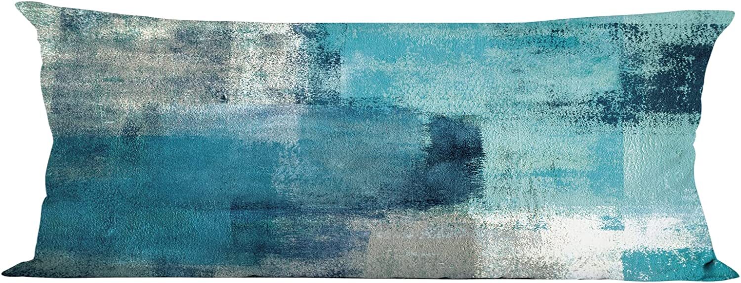 Satin Pillowcase for Hair，20"x54" Polyester Peach Skin (Turquoise,20" x 54"） gallery
