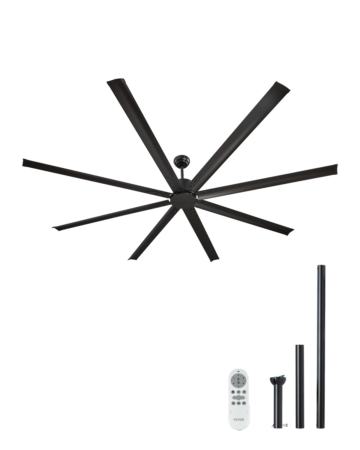 VEVOR 96" Ceiling Fan Remote Control Quiet Reversible DC Motor 6 Speed 8 Blade gallery