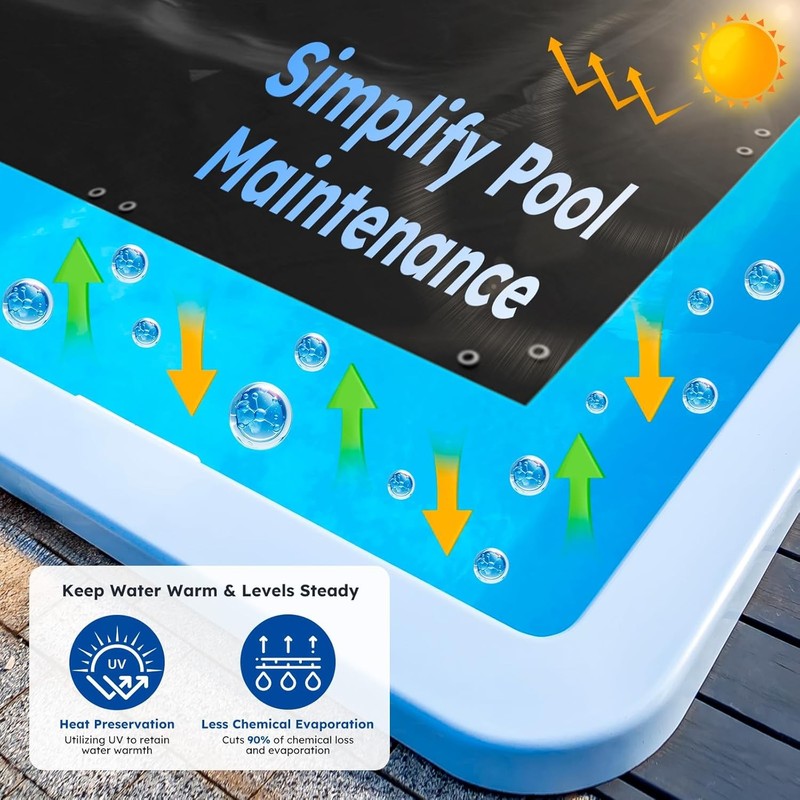 MR. COVER 25x45 FT Rectangle Pool Cover Above Ground Solar Protector Black PE gallery