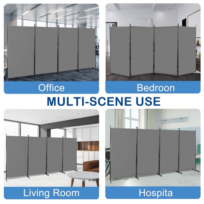 6FT 4-Fold 160g Polyester Cloth Plastic Foot Carbon Steel Frame Screen Gray gallery