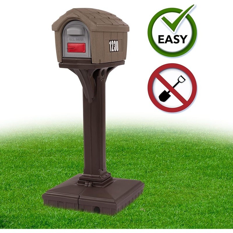 Mailbox Post Heavy Duty Rear Access Easy Assembly W/ Address Numbers US gallery