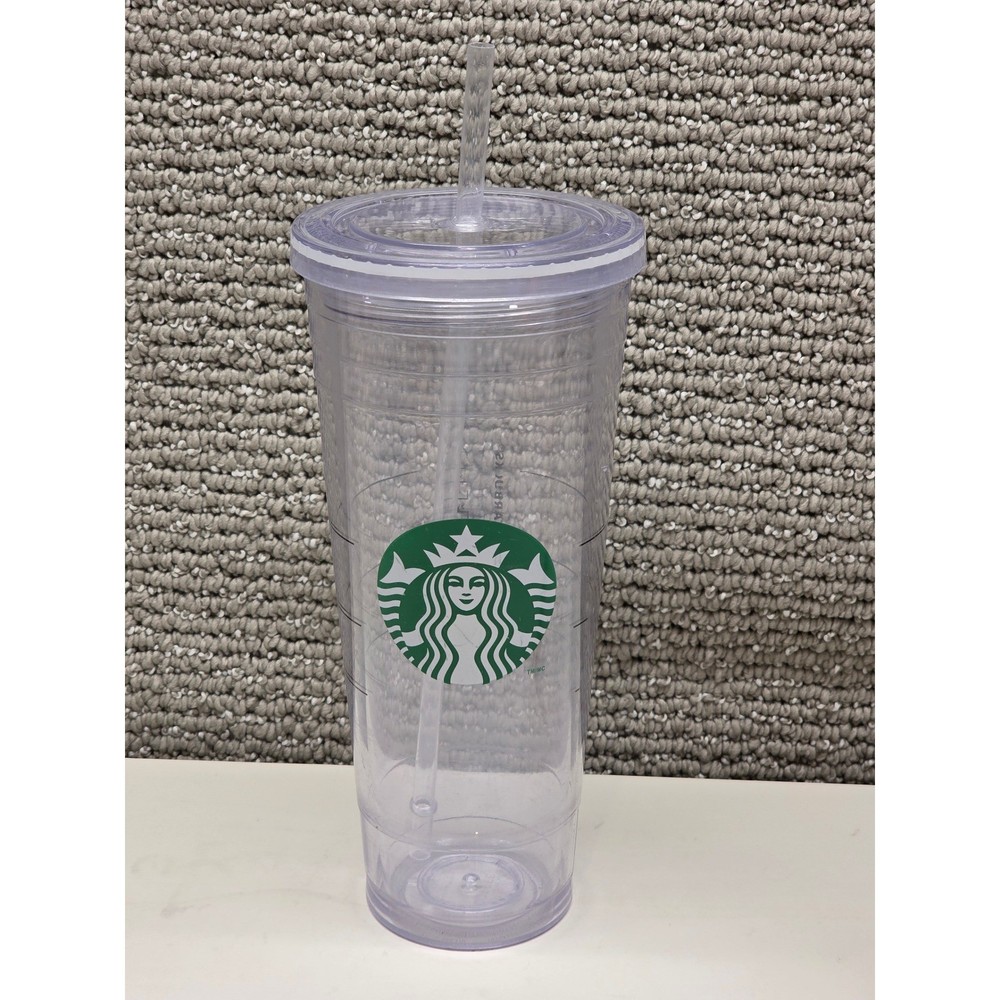 Starbucks Clear Reusable Venti Cold Cup Tumbler with Lid and Straw 24oz Siren