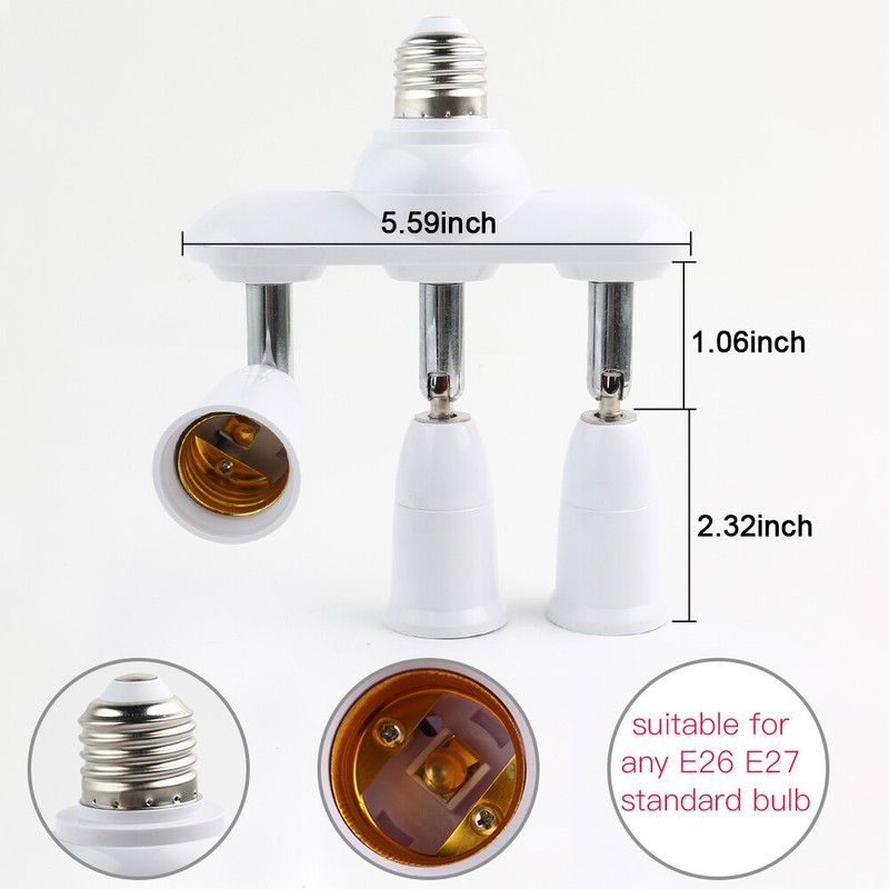 E26/E27 Socket Splitter Adjustable Converters Lamp Base Holder for E27 LED Bulb gallery