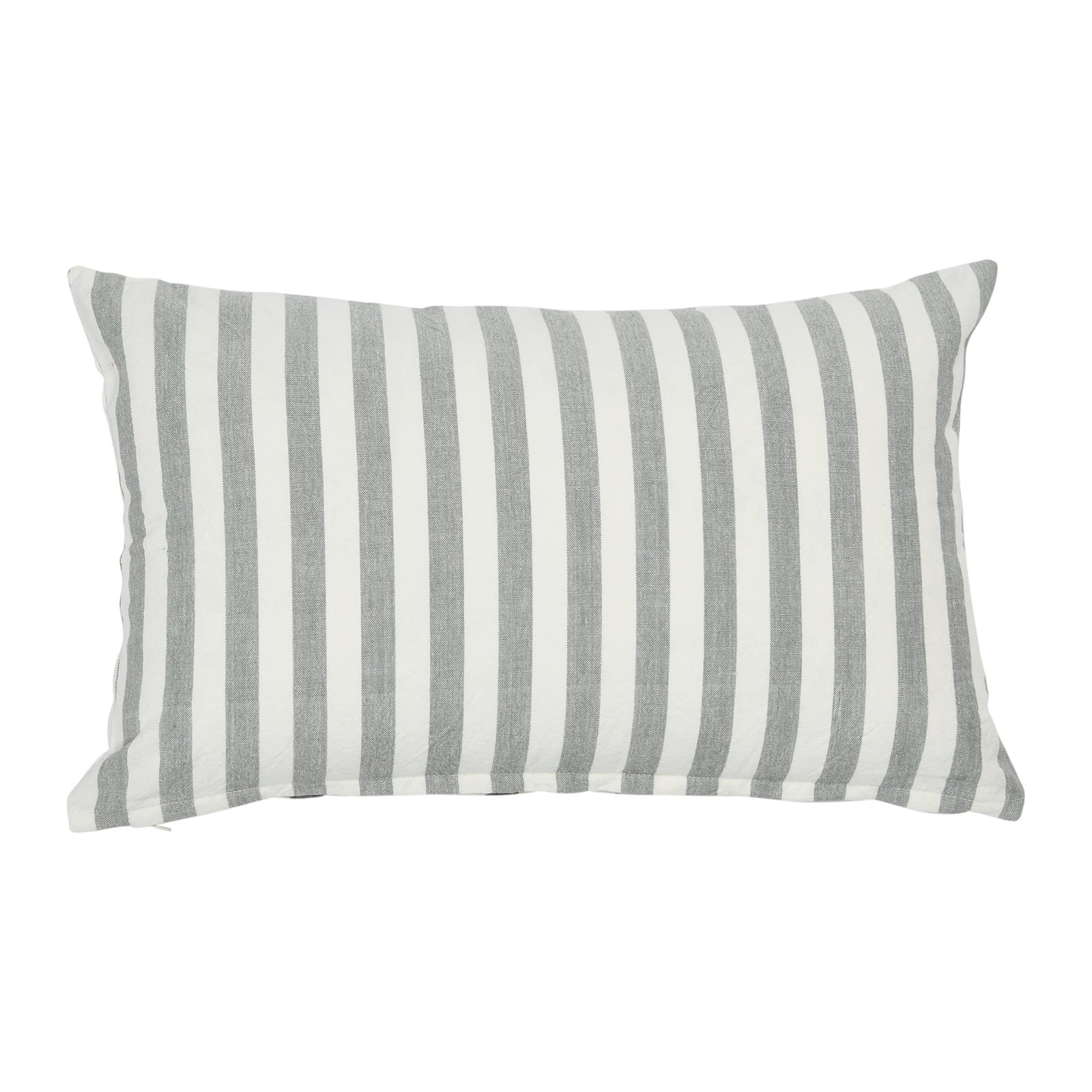 Creative Co-Op Striped Cotton, Grey Lumbar Pillow Cover 12" 20"L x 12"W, Gray gallery