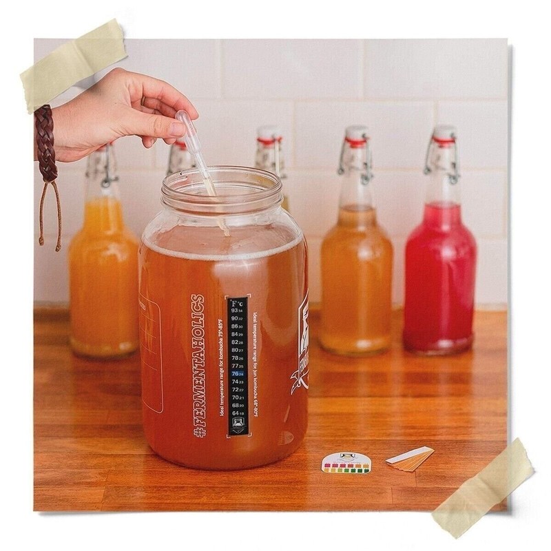 The Complete Kombucha Brewing Starter Kit, Fermentaholics USDA Certified... gallery
