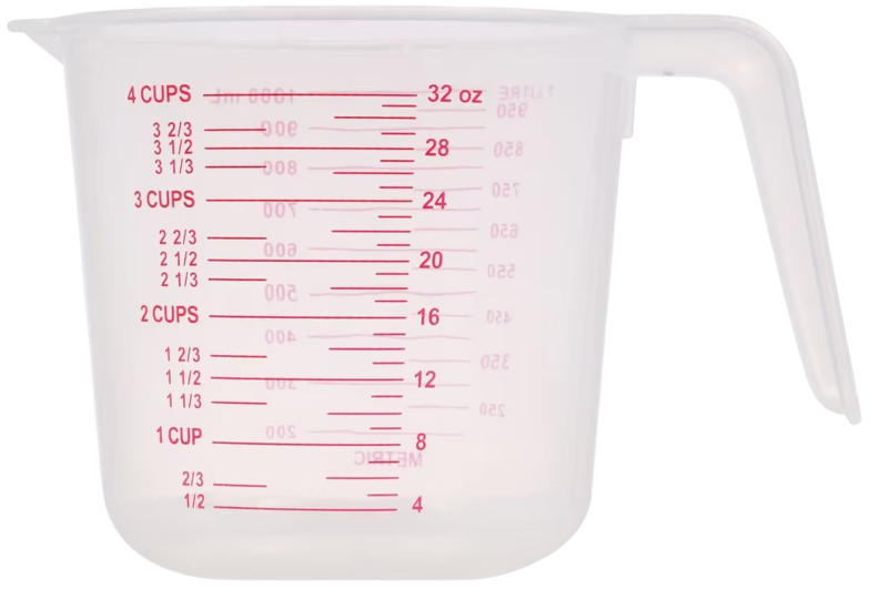 Large 4-Cup Capacity Clear Plastic Measuring Cups 2 PACK gallery