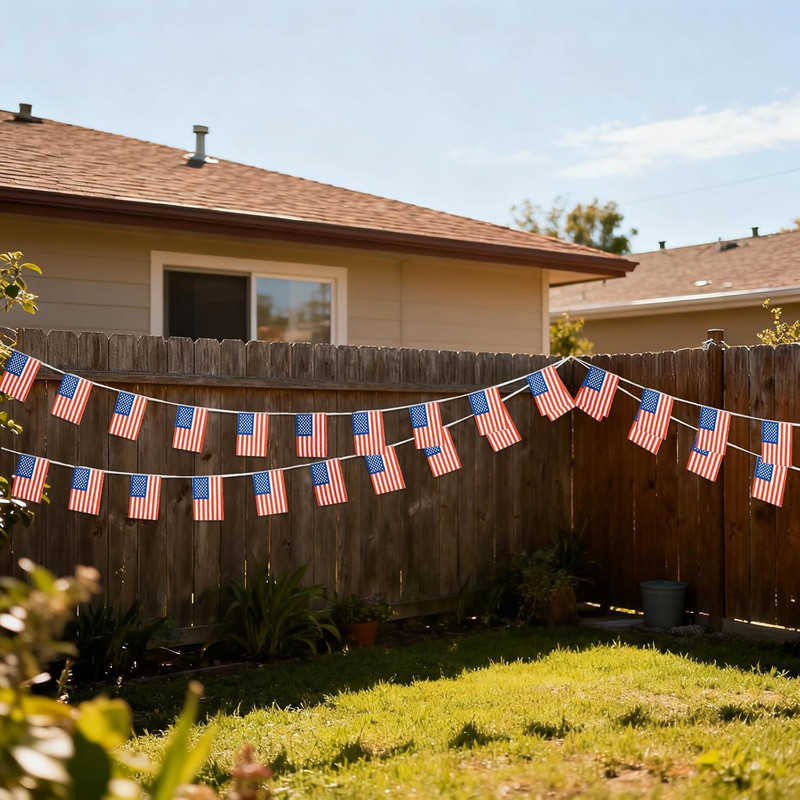Small American Flag Banner Mini USA Flag Decorations Pennant String Banners 33 F gallery