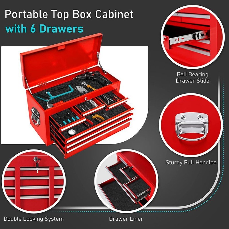 Rolling Tool Chest 8-Drawer Mobile Workbench Garage Tool Boxs Storage Cabinet gallery