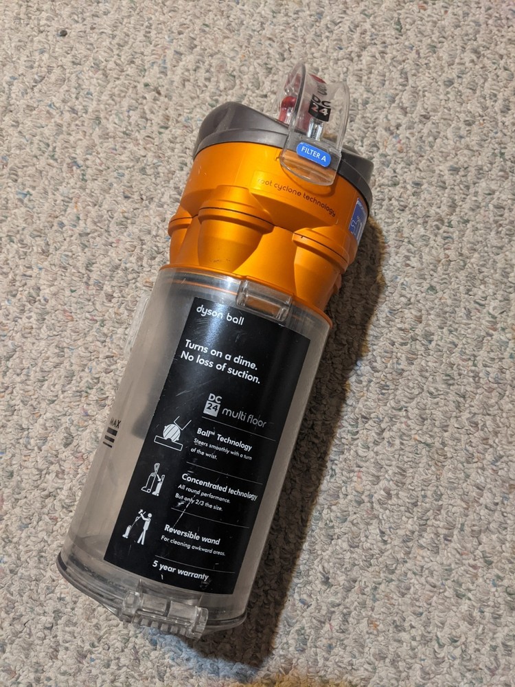 Dyson DC24 Multi Floor Vacuum Orange Cyclone Canister Dirt Dust Bin FREE SHIP